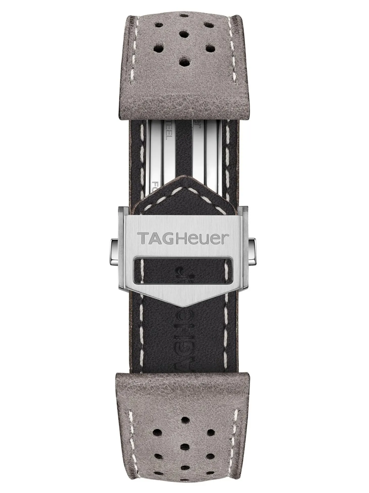 Accessories<TAG Heuer Carrera 39Mm Grey Perforated Leather Strap